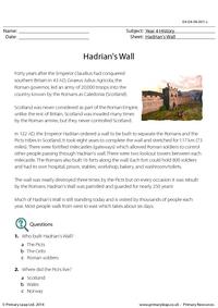 Hadrian's Wall - Reading comprehension