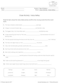 Cloze Activity - Indus Valley