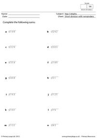 Short division with remainders 1