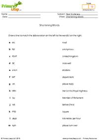 Shortening words