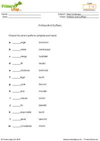 Prefixes and suffixes