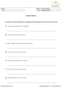 Gender words 2