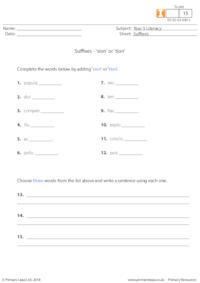 Suffixes 'sion' or 'tion'