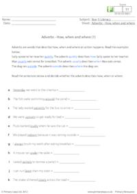 Adverbs - How, when and where