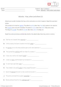 Adverbs - How, when and where (3)