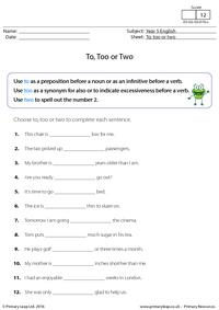 Choose to, too or two