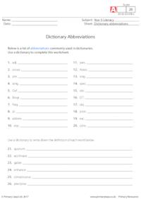 Dictionary Abbreviations