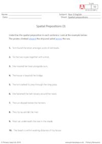 Spatial prepositions (3) 