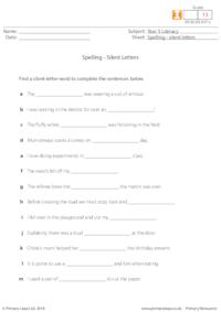 Spelling - silent letters