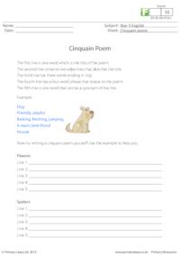 Writing Cinquain Poems