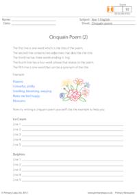 Writing Cinquain Poems (2)