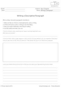 Writing a Descriptive Paragraph