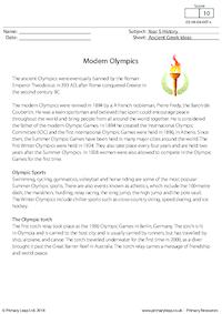 Reading Comprehension - Modern Olympic Games