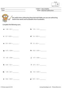 Decimal subtraction