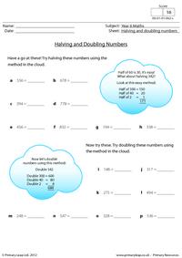 Halving and doubling numbers