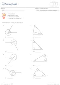 Animal themed math worksheets angles