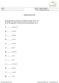 Prefix dis or un 2