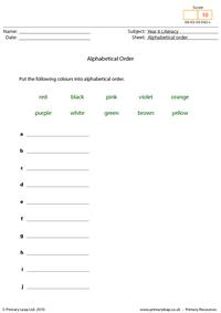 Alphabetical order 1