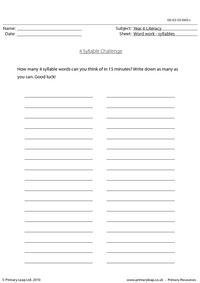 4 syllable challenge
