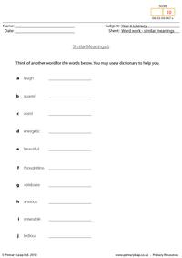 Similar meanings 6