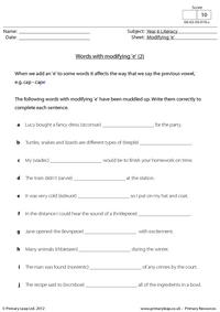 Words with modifying 'e' 2