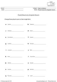 Changing plural nouns to singular nouns