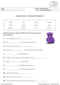 Cloze Exercise - Common Proverbs (1)
