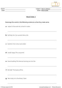 Word order 3