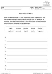 Alternatives to 'said' 2