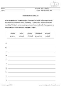 Alternatives to 'said' 3