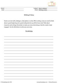 Writing a story - The birthday