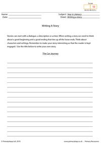 Writing a story - The car journey