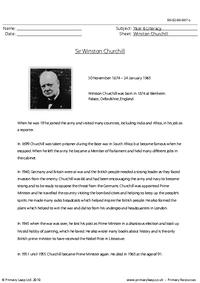 Reading comprehension - Winston Churchill