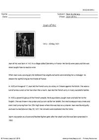 Reading comprehension - Joan of Arc