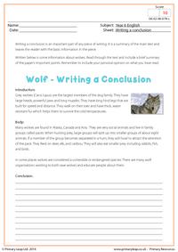 Writing a Conclusion - Wolf