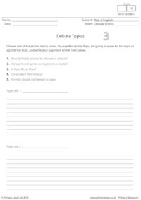 Debate Topics 3