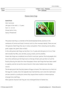 Poison dart frog comprehension