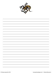 Spotted salamander writing paper