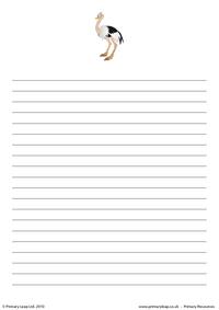 Ostrich writing paper