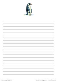 Penguin writing paper 3