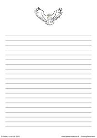 Snowy owl writing paper