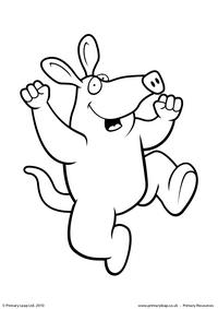 Aardvark colouring page 1