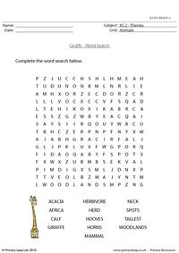 Giraffe word search