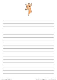 Giraffe writing paper 1