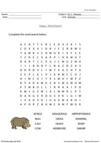 Hippo word search