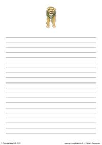 Lion writing paper 1
