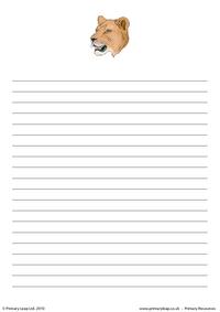 Lion writing paper 4