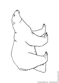 Polar bear colouring page 1