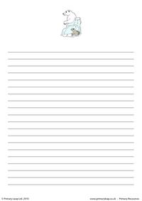 Polar bear writing paper 2