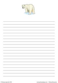 Polar bear writing paper 3